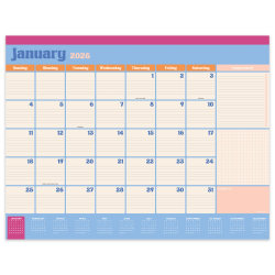 2026 TF Publishing Large Desk Pad Blotter Calendar, 22" x 17", Sherbet, January To December