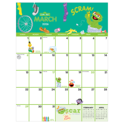 2026 TF Publishing Large Art Poster Wall Calendar, 22" x 17", Sesame Street, January To December