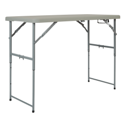 Office Star™ Work Smart Height-Adjustable Fold-In-Half Resin Multi-Purpose Table, 35-1/2"H x 48"W x 24"D