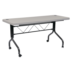 Office Star™ Work Smart Resin Multi-Purpose Flip Table With Locking Casters, 29-1/4"H x 60-1/2"W x 23-3/4"D