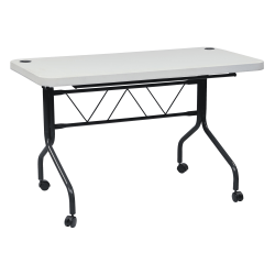 Office Star™ Work Smart Resin Multi-Purpose Flip Table With Locking Casters, 29-1/4"H x 47-3/4"W x 24"D