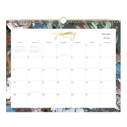 2025 Blue Sky Monthly Wall Calendar, 15" x 12", Midnight Garden, January 2025 To December 2025