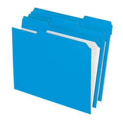 Pendaflex® Color Reinforced Top File Folders With Interior Grid, 1/3 Cut, Letter Size, Blue, Pack Of 100