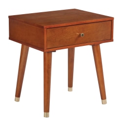 Office Star™ Cupertino Rectangle Side Table, 22-1/4"H x 20-1/4"W x 16-1/4"D, Light Walnut