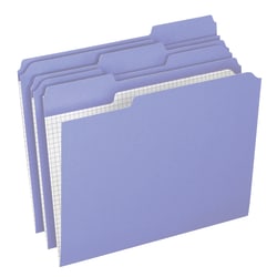 Double-Ply Reinforced Top Tab Colored File Folders, 1/3-Cut Tabs, Letter Size, Lavender, 100/Box