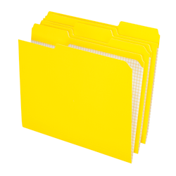 Pendaflex® Color Reinforced Top File Folders With Interior Grid, 1/3 Cut, Letter Size, Yellow, Pack Of 100