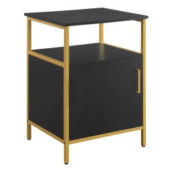 Office Star™ Modern Life Utility Table With Storage, 30"H x 21"W x 18"D, Black