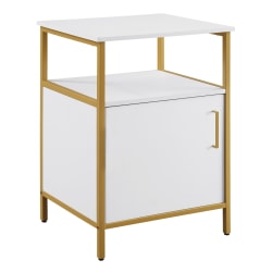 Office Star™ Modern Life Utility Table With Storage, 30"H x 21"W x 18"D, White