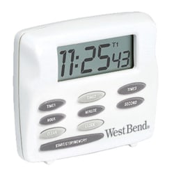 West Bend Triple Timer/Clock, White