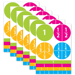 Ashley Productions Math Die-Cut Magnets, Beginning Fractions, 20 Per Pack, Set Of 6 Packs