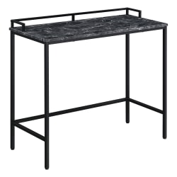 Office Star™ Brighton Rectangle Console Table, 32"H x 36"W x 14"D, Black Marble/Black