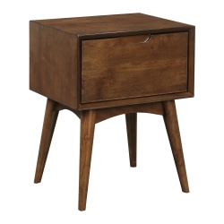 Office Star™ Copenhagen Accent Table With Drawer, 24"H x 18"W x 15"D, Walnut