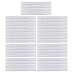 Charles Leonard Plastic Ruler with Pencil Groove, 12-Inch, Clear, Pack Of 36