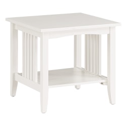 Office Star™ Sierra Mission End Table, 19"H x 20"W x 20"D, White