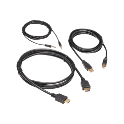 Tripp Lite HDMI KVM Cable Kit - 4K HDMI, USB 2.0, 3.5 mm Audio (M/M), Black, 6 ft. - Video / audio / data cable kit - 6 ft - black - molded, 4K support