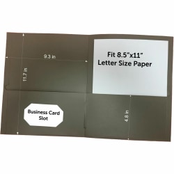 Business Source Letter Portfolio - 8 1/2" x 11" - 125 Sheets Capacity - Inside Front & Back Pocket - Gray - Card Holder - 1 Box