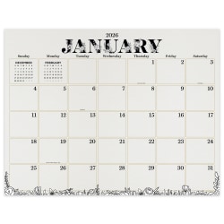 2026 TF Publishing Medium Desk Pad Blotter Calendar, 12" x 17", Floral, January To December