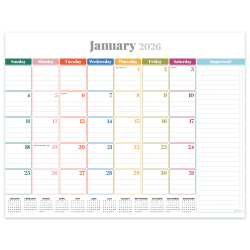 2026 TF Publishing Medium Desk Pad Blotter Calendar, 12" x 17", Rainbow Blocks, January To December