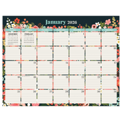 2026 TF Publishing Medium Desk Pad Blotter Calendar, 12" x 17", Bountiful Blooms, January To December