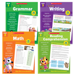 Scholastic Teacher Resources Grade Success Workbooks, 3rd Grade, Set Of 4 Books