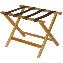 CSL Deluxe Wood Luggage Rack, 18"H x 26"W x 17"D, Light/Brown