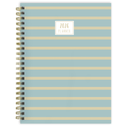 2026 TF Publishing Medium Weekly/Monthly Planner, 6-1/2" x 8", Blue And Gold Lines, January To December