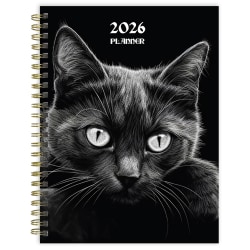 2026 TF Publishing Medium Weekly/Monthly Planner, 6-1/2" x 8", Black Cat, January To December