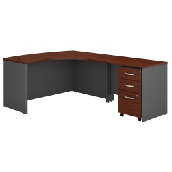 Bush Business Furniture Components Right-Handed L-Shaped Desk With Mobile File Cabinet, Hansen Cherry/Graphite Gray, Standard Delivery