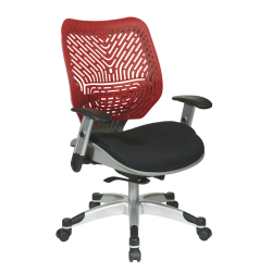 Office Star™ Unique Self-Adjusting SpaceFlex Mid-Back Managers Chair, Raven