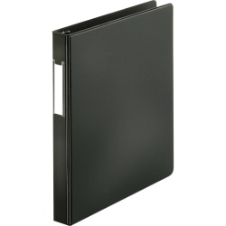 Business Source Slanted D-Ring Binders, 1" Ring, Black