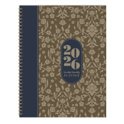 2026 TF Publishing Large Weekly/Monthly Planner, 9" x 11", Bonjour Book of Blooms, January To December