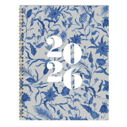 2026 TF Publishing Large Weekly/Monthly Planner, 9" x 11", Tres Belle Blue, January To December