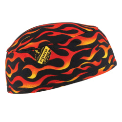 Ergodyne Chill-Its® 6630 Terry Cloth Skull Caps, Flames, Pack Of 6 Caps