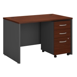 Bush Business Furniture Components 48"W Office Computer Desk With Mobile File Cabinet, Hansen Cherry, Standard Delivery