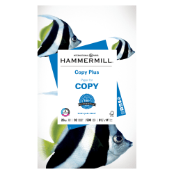 Hammermill® Multi-Use Printer & Copy Paper, 1 Ream, White, Legal (8.5" x 14"), 500 Sheets Per Ream, 20 Lb, 92 Brightness