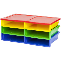 Storex Quick Stack 6-Compartment Literature Organizer, 11-3/4"H x 20-3/8"W x 15-5/8"D, Multicolor