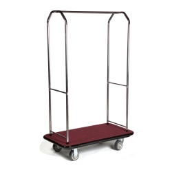CSL Traditional Luggage Cart, 72-1/2"H x 43"W x 23"D, Red