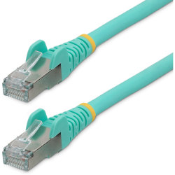StarTech.com 6ft CAT6a Ethernet Cable, Aqua Low Smoke Zero Halogen (LSZH) 10 GbE 100W PoE S/FTP Snagless R - NLAQ6FCAT6APATCH