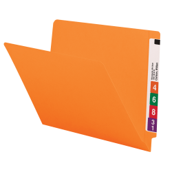 Smead® Color End-Tab Folders, Straight Cut, Letter Size, Orange, Box Of 100
