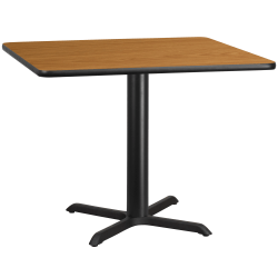 Flash Furniture Laminate Square Table Top With Table-Height Base, 31-1/8"H x 42"W x 42"D, Natural/Black