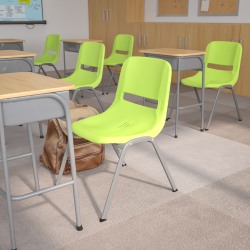 Flash Furniture HERCULES Series Ergonomic Shell Stack Chairs, Green, Set Of 5 Chairs