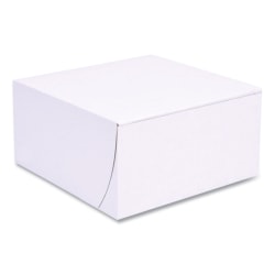 SCT® 1-Piece Non-Window Bakery Boxes, 4"H x 8"W x 8"D, White, Bundle Of 250 Boxes