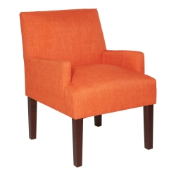 Office Star Main Street Guest Accent Chair, Tangerine/Brown