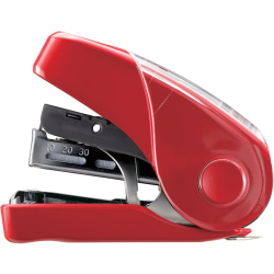 MAX Flat Clinch Mini Stapler - Staples Upto 25 Sheet - Red - 1 Each