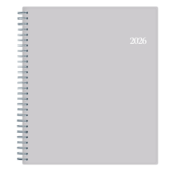 2026 Blue Sky Monthly Planner, 8" x 10", Passages/Solid Gray, January To December, 152859