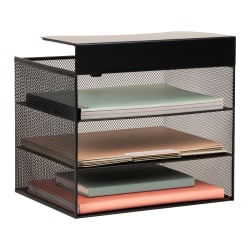 Mind Reader Slide-On Under Desk File Organizer, 11-1/2"H x 9-3/4"W x 12"D, Black