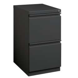 WorkPro 20"D Vertical 2-Drawer Letter-Size Mobile Pedestal File Cabinet, Charcoal