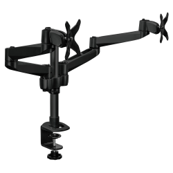 Mount-It MI-43116 Dual Adjustable Monitor Mount, 15"H x 24"W x 4"D, Silver