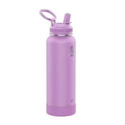 Takeya Actives Reusable Insulated Stainless Steel Water Bottle With Straw Lid, 40 Oz, Lilac