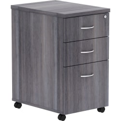 Lorell® Essentials 22"D Vertical 3-Drawer Mobile Pedestal File Cabinet, Weathered Charcoal